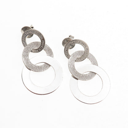 Pianegonda 925 Sterling Silver Italy Interlocked Circle Dangle Earrings