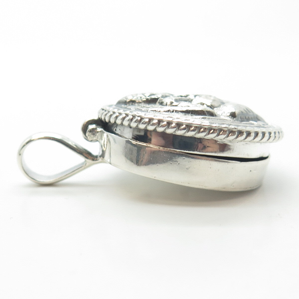 925 Sterling Silver Vintage Ganesha Hindu Goddess Locket Pendant