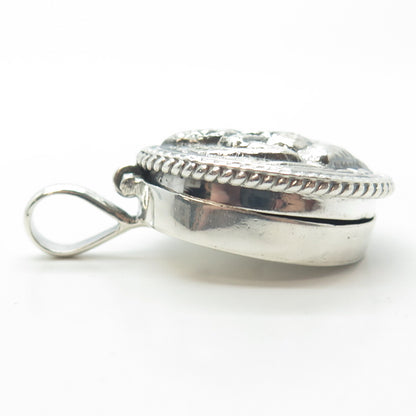 925 Sterling Silver Vintage Ganesha Hindu Goddess Locket Pendant