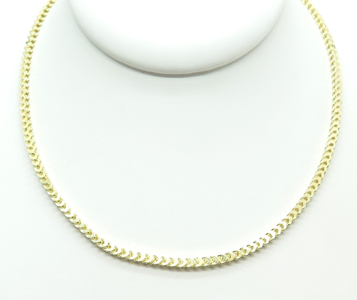 925 Sterling Silver Gold Plated Franco Chain Necklace 16"