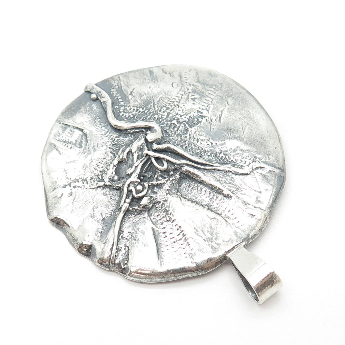 925 Sterling Silver Vintage Modernist Pendant