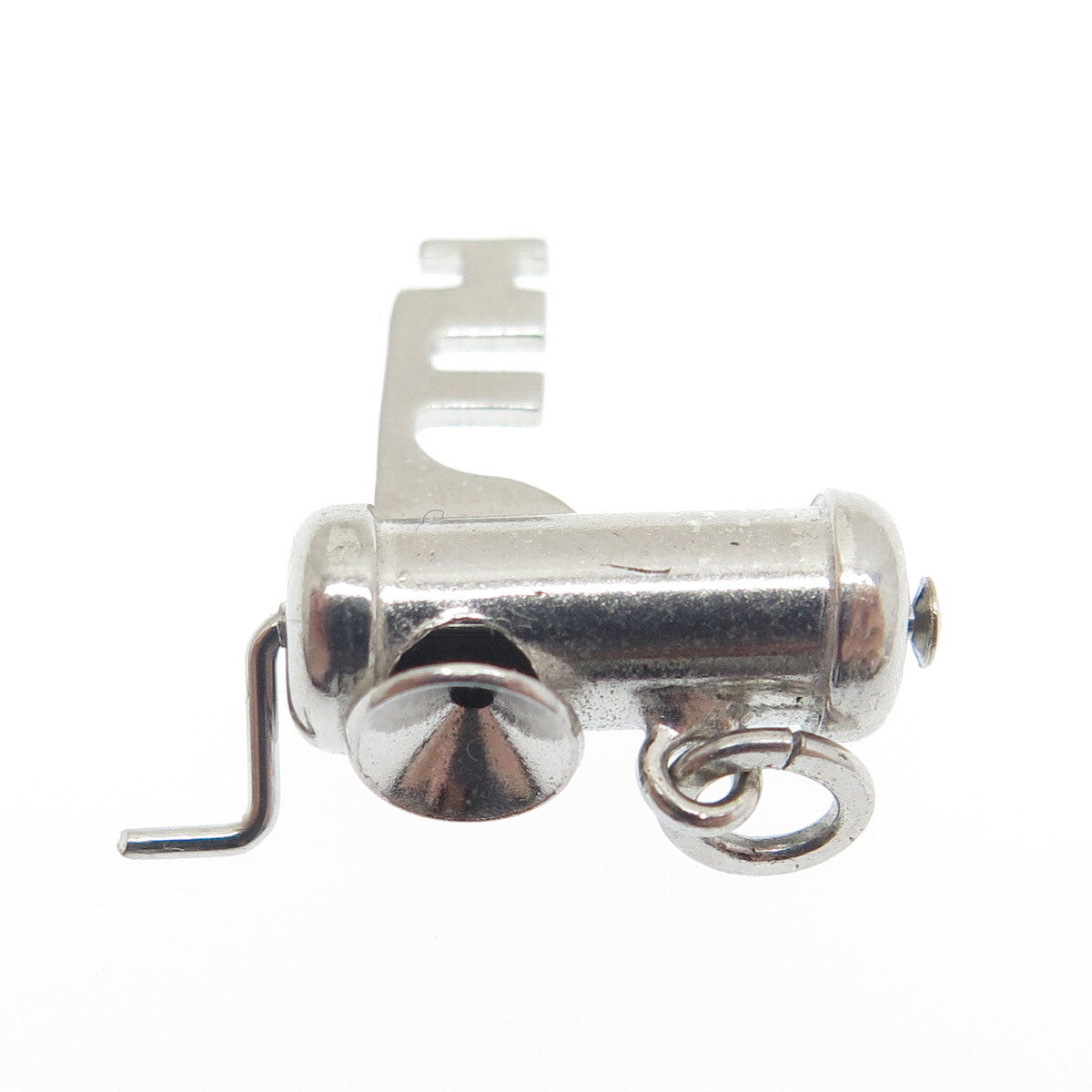 CARL ART Sterling Silver Antique Art Deco Meat Grinder Minimalist Charm Pendant