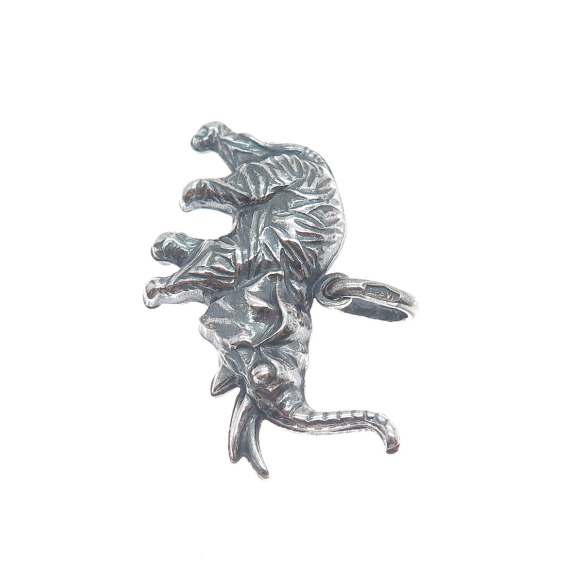 925 Sterling Silver Vintage Italy Elephant Oxidized Charm Pendant
