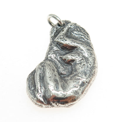 925 Sterling Silver Vintage Naked Woman Modernist Pendant