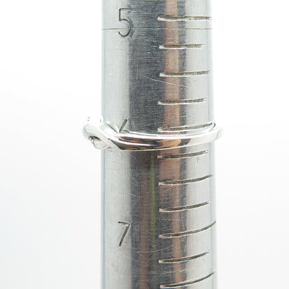 SAMARA SJD 925 Sterling Silver Real Round-Cut Diamond Twisted Ring Size 6.25