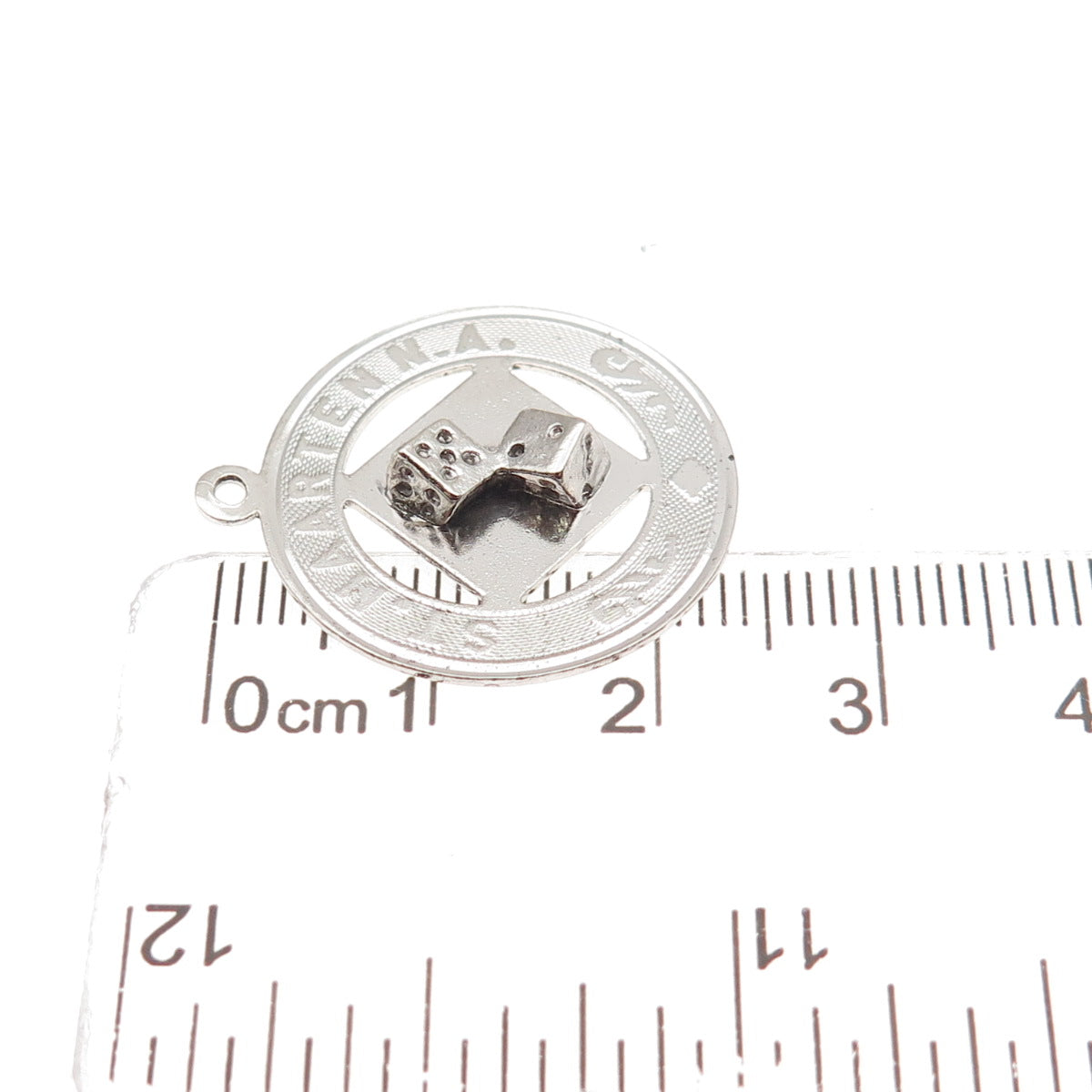 925 Sterling Silver Vintage Saint Martin Lucky Dices Charm Pendant