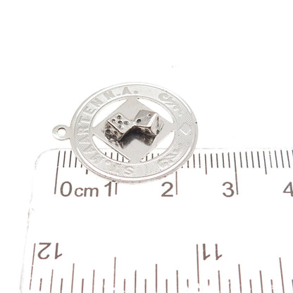925 Sterling Silver Vintage Saint Martin Lucky Dices Charm Pendant