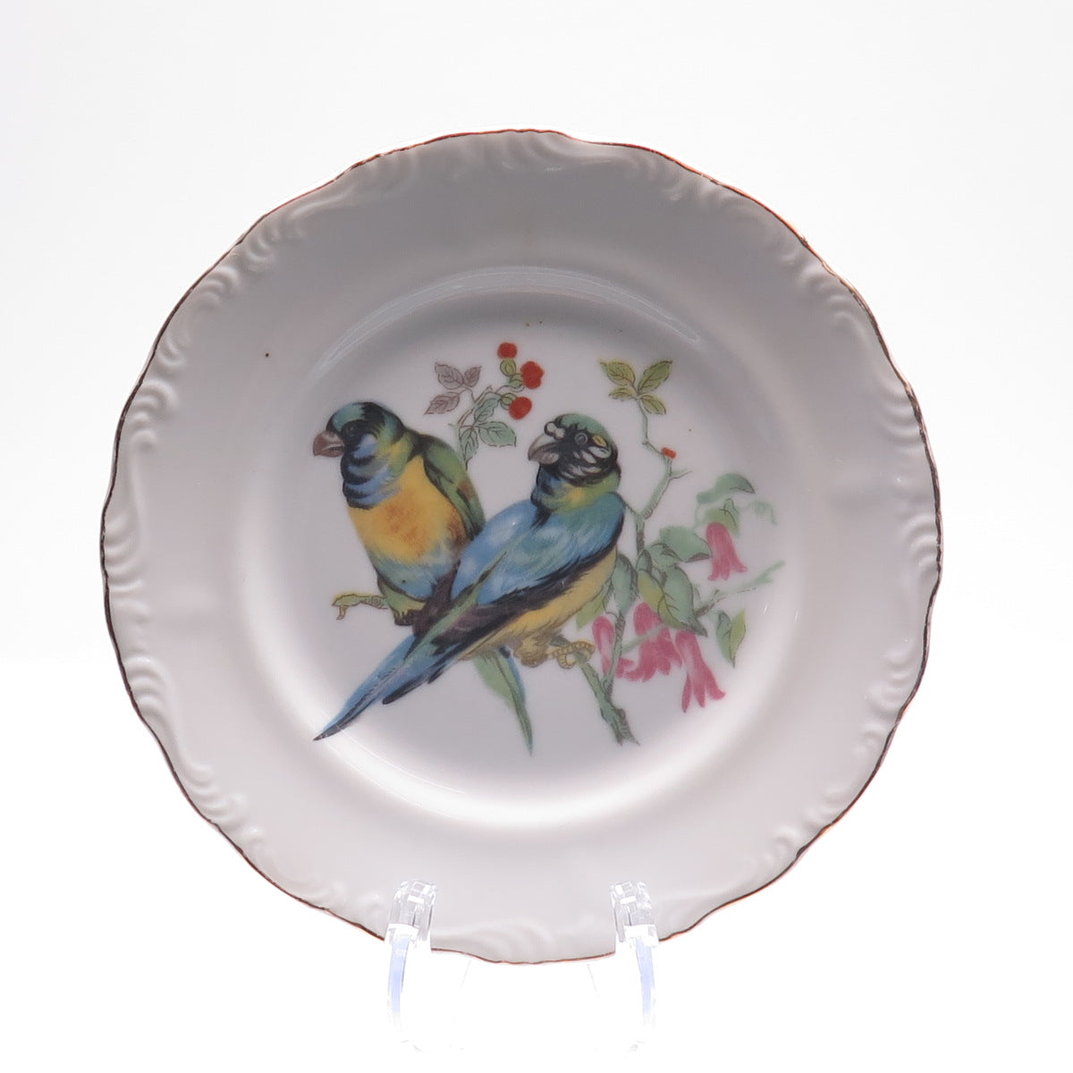 Royal Crown Antique Early XX Song Birds Porcelain SET of 6 Serving Plates