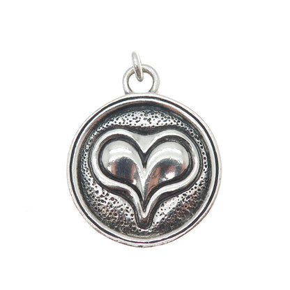 EXEX by Claudia Agudelo 925 Sterling Silver Vintage Heart Oxidized Charm Pendant