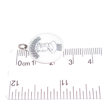 BEAU 925 Sterling Silver Vintage Graduation Day Charm Pendant