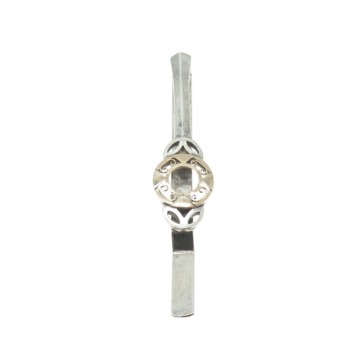 925 Sterling Silver & 10K Gold Vintage Celtic Modernist Pendant