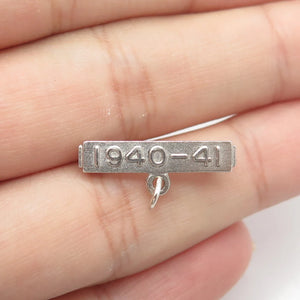 925 Sterling Silver Vintage "1940-41" Badge Plate Pendant Brooch