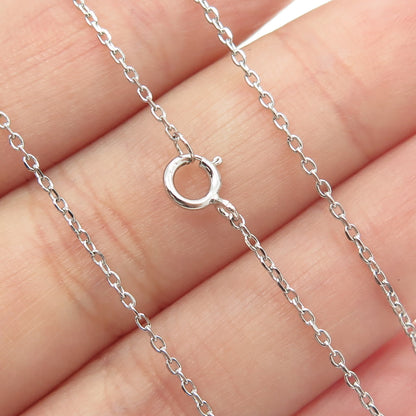 925 Sterling Silver Round-Cut C Z Open Heart Cable Chain Necklace 16-18"