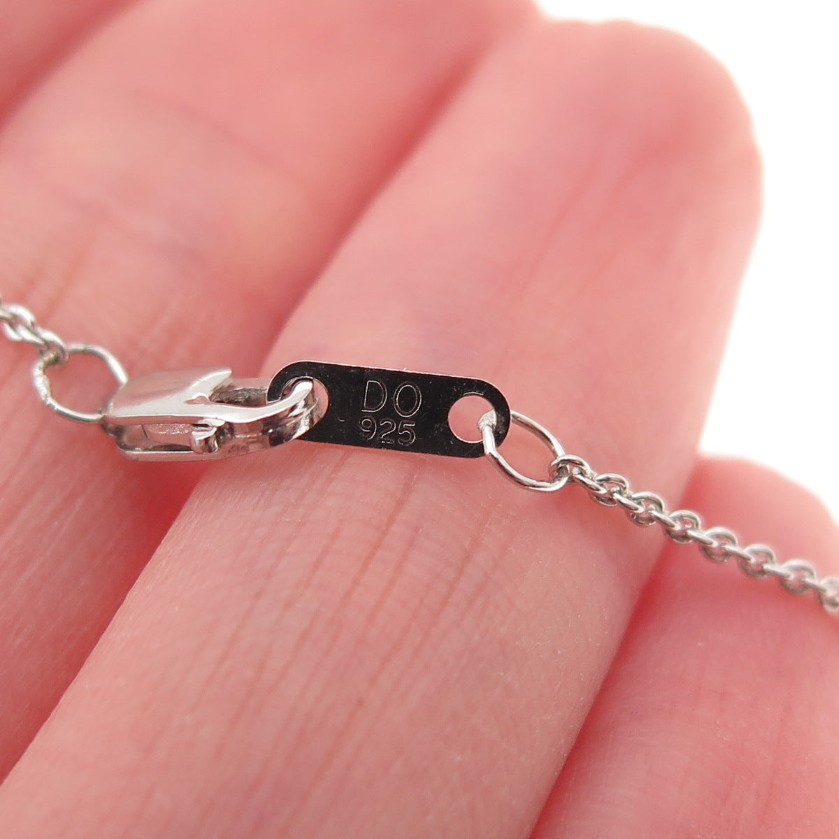 925 Sterling Silver C Z Twisted Pendant Cable Chain Necklace 18"
