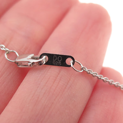 925 Sterling Silver C Z Twisted Pendant Cable Chain Necklace 18"