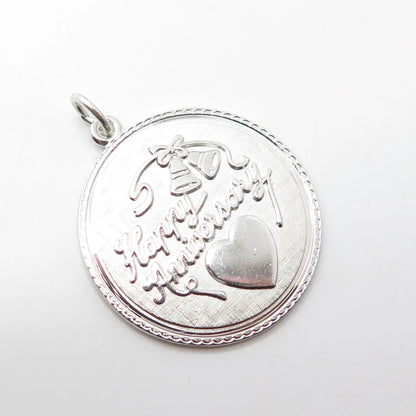 925 Sterling Silver Vintage Griffith and Sons Co. "Happy Birthday" Round Pendant