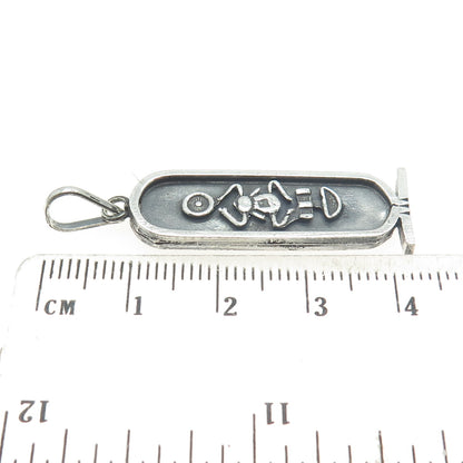 800 Silver Vintage Egypt Pharaoh & Scarab Cartouche Pendant