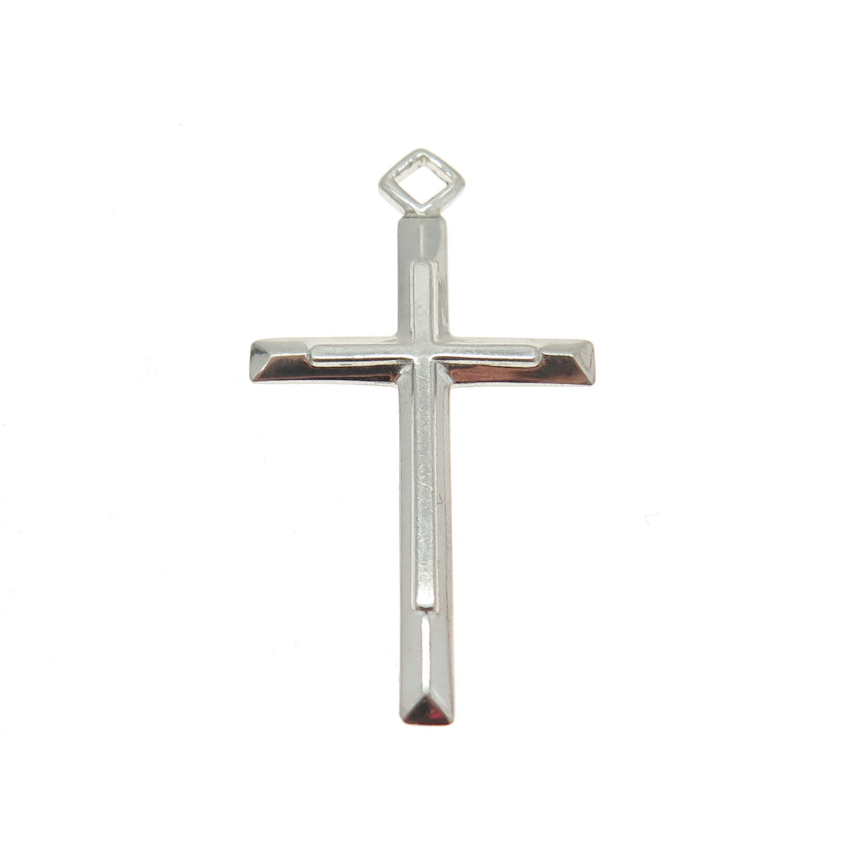 TRU-KAY 925 Sterling Silver Vintage Cross Religious Pendant