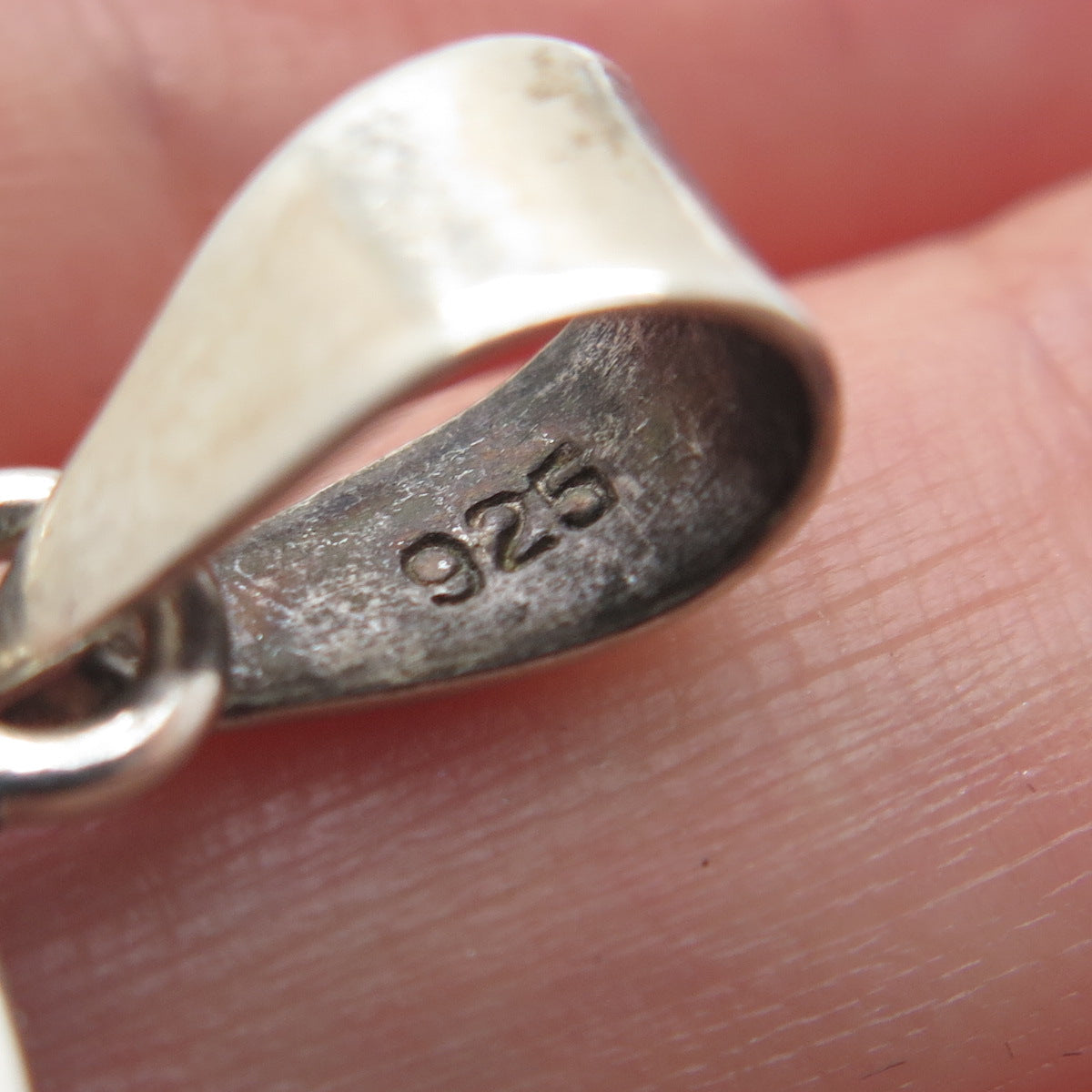 925 Sterling Silver Vintage Real Mother-of-Pearl Heart Charm Pendant