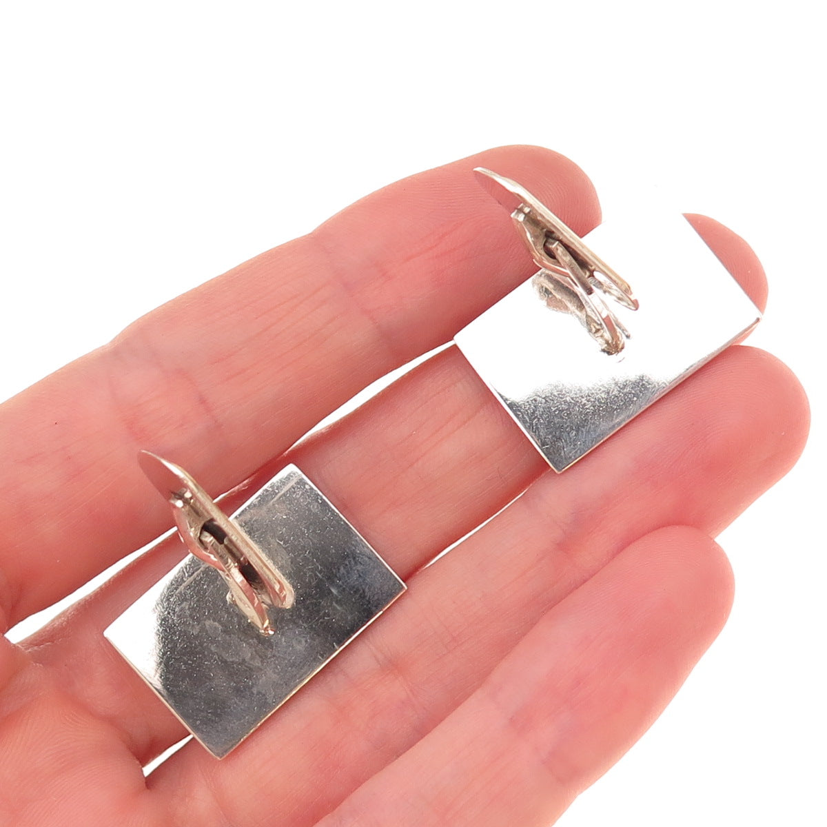 830S Silver 2-Tone Vintage Scandinavia Modernist Cufflinks