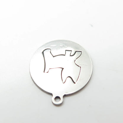 925 Sterling Silver USA Two In Town Dog / Puppy Charm Pendant