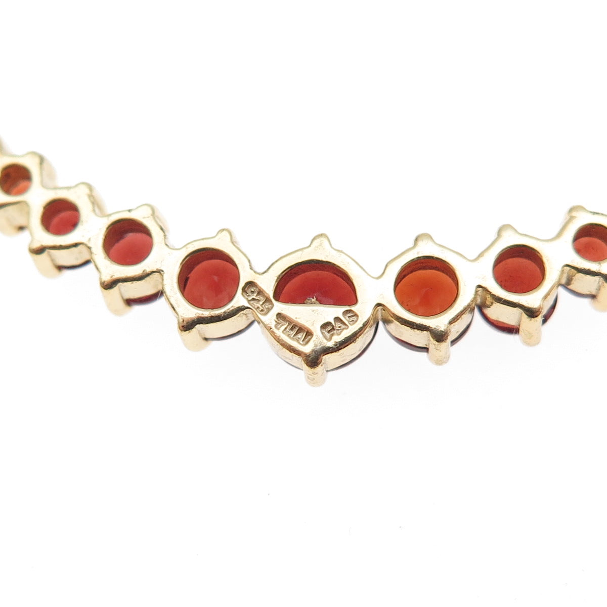 925 Sterling Silver Gold Plated Real Red Garnet Cable Chain Necklace 18"