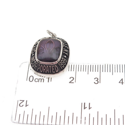 925 Sterling Silver Vintage Enamel City of New Rochelle Inc. 1899 Charm Pendant