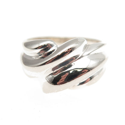 925 Sterling Silver Vintage Modernist Ring Size 7