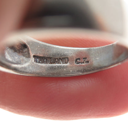 925 Sterling Silver Vintage Round-Cut C Z Oxidized Ring Size 6