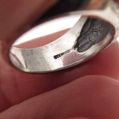 925 Sterling Silver Vintage Snake Oxidized Ring Size 7
