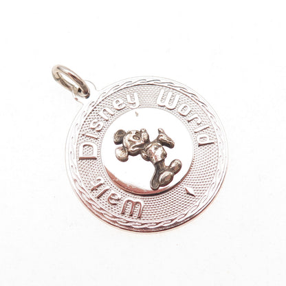 Walt Disney World 925 Sterling Silver Vintage Mickey Mouse Charm Pendant