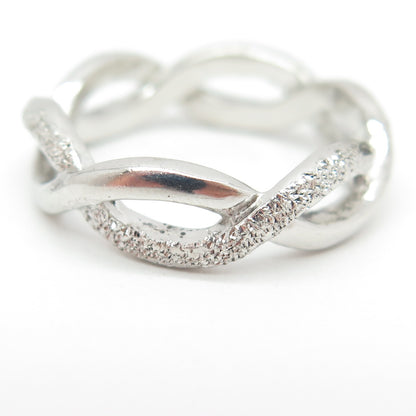925 Sterling Silver All Around Infinity Link Band Ring Size 7.25