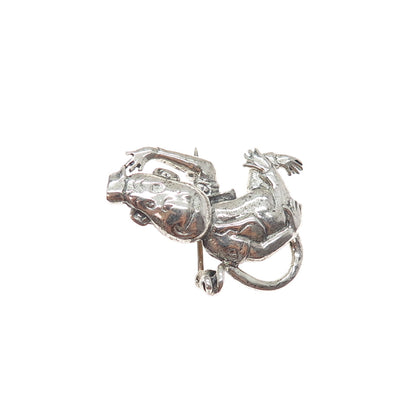 JEWELART Sterling Silver Vintage Monkey Cartoon Character Oxidized Pin Brooch