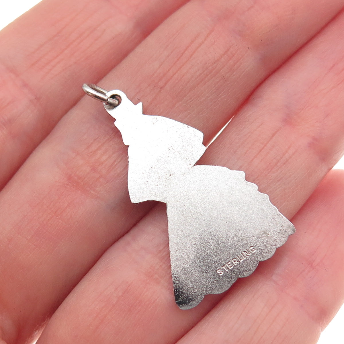 925 Sterling Silver Vintage Bride Charm Pendant