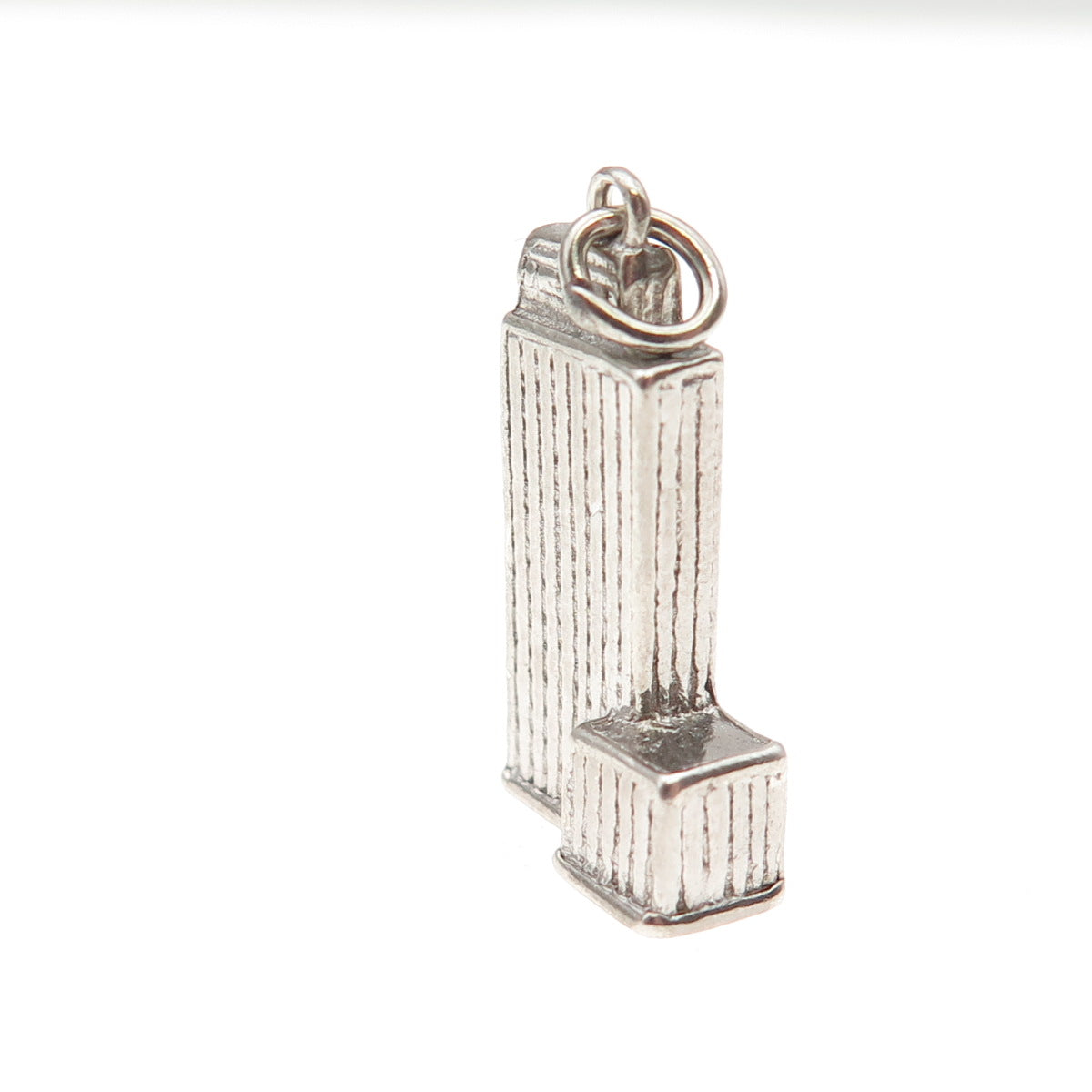 WELLS 925 Sterling Silver Vintage Prudential Tower 3D Mini Charm Pendant