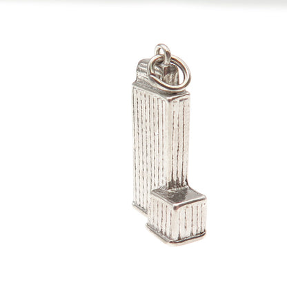 WELLS 925 Sterling Silver Vintage Prudential Tower 3D Mini Charm Pendant