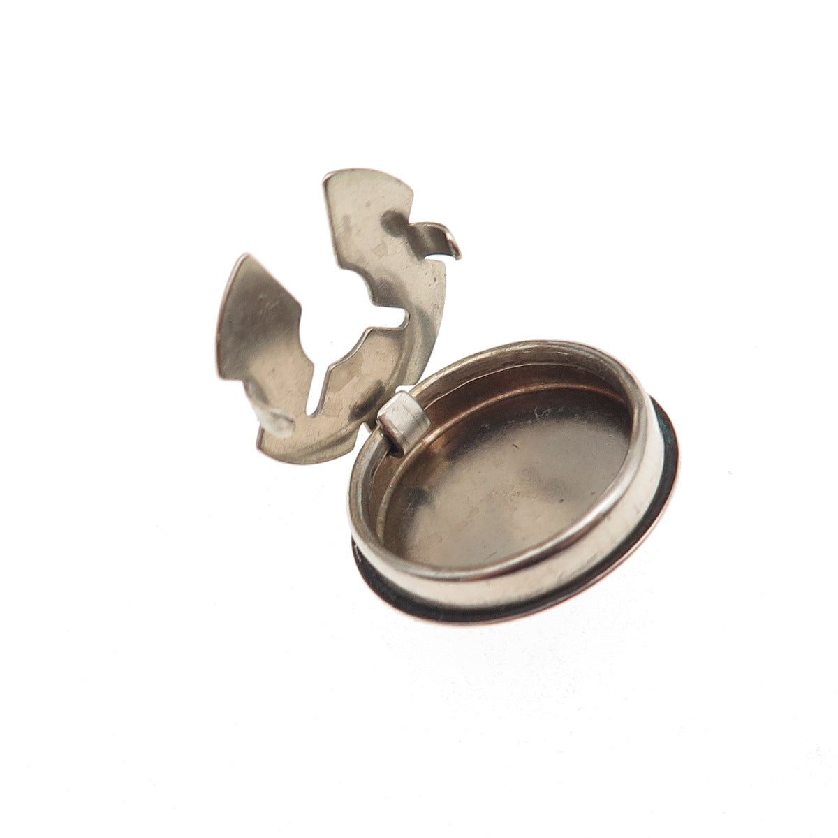 Old Pawn 925 Sterling Silver Vintage Turquoise Snake Eye Concho Clip Button