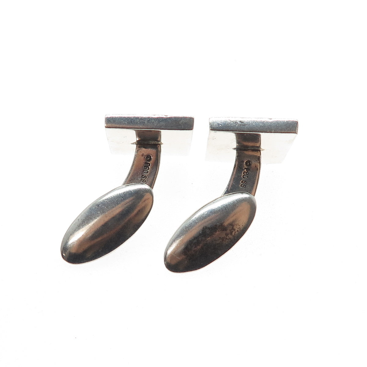PBD Peter Brams Designs 925 Sterling Silver Vintage Modernist Oxidized Cufflinks