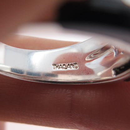 925 Sterling Real Onyx Blue Topaz Citrine Garnet Amethyst Peridot Ring Size 9.25