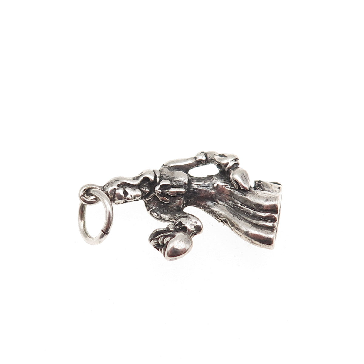 Shube 925 Sterling Silver Vintage Fruit Lady Oxidized 3D Charm Pendant