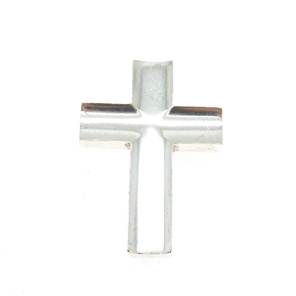 925 Sterling Silver Vintage Cross Modernist Slide Pendant