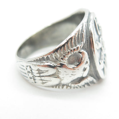 925 Sterling Silver Antique WWII US Army Recruiting Command Ring Size 7.25
