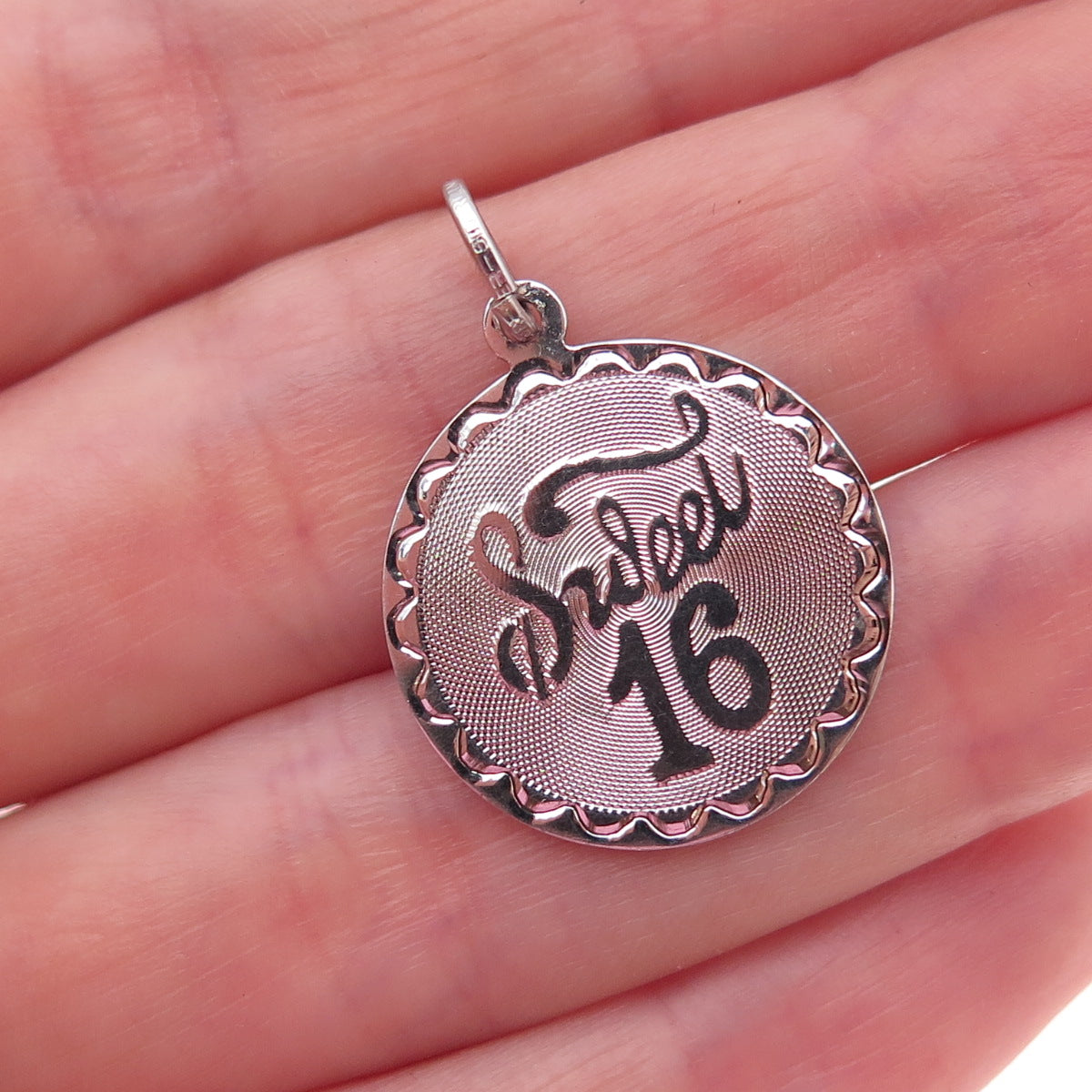 Spencer 925 Sterling Silver Vintage Sweet 16 Charm Pendant