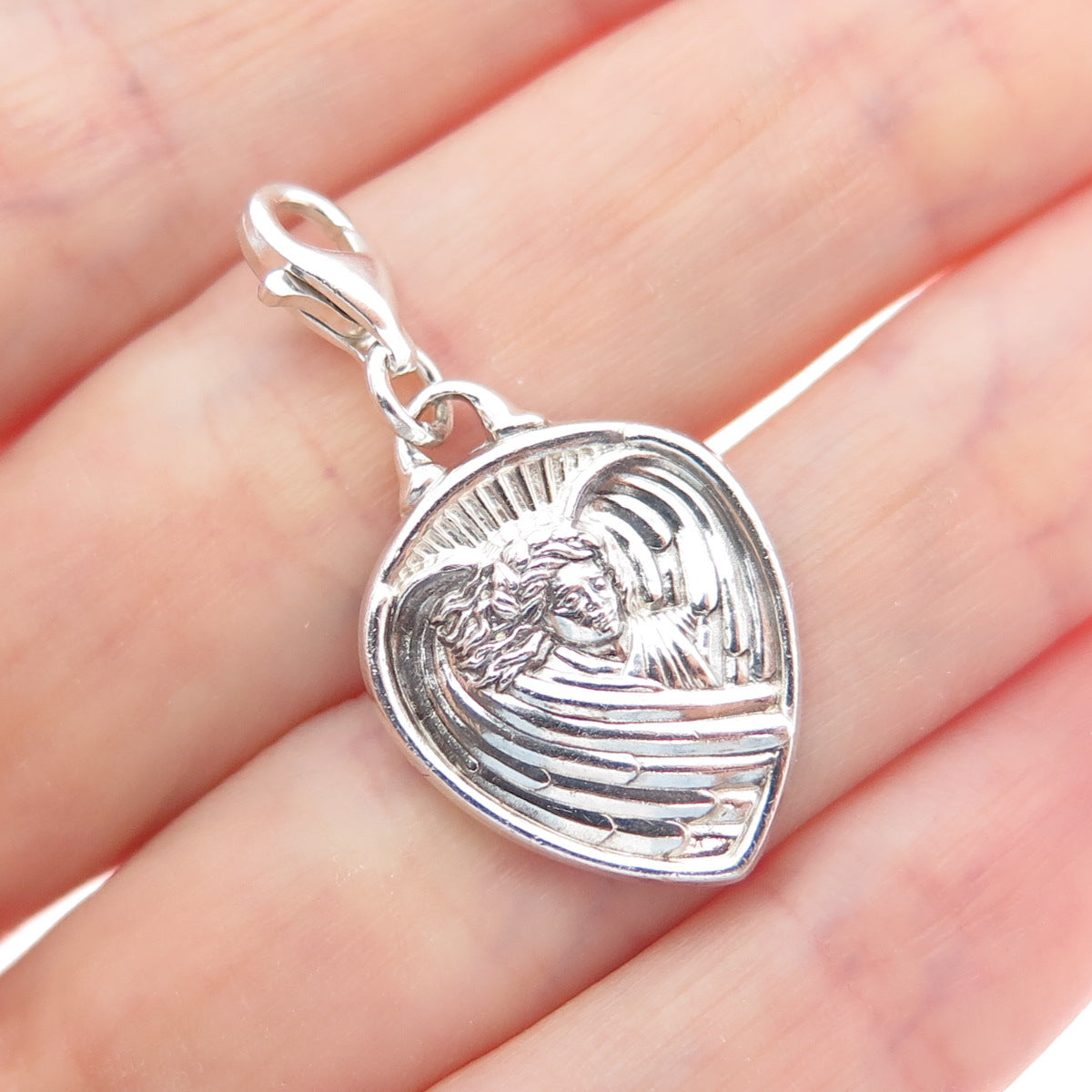 925 Sterling Silver Vintage Gabriel Angel of Hope Lobster Lock Charm Pendant