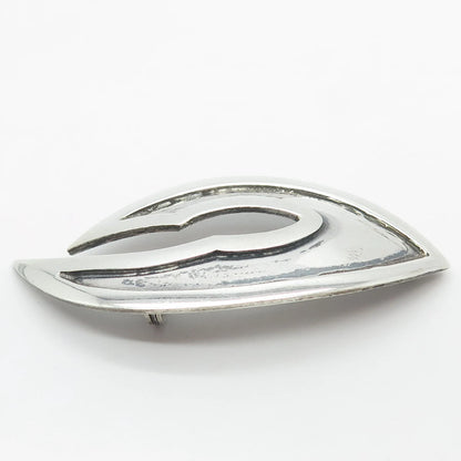 925 Sterling Silver Vintage Modernist Pin Brooch