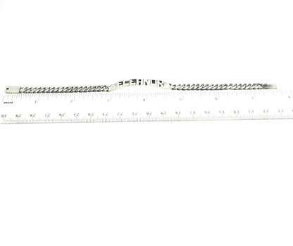 925 Sterling Silver Vintage Mexico "Eleonor" ID Cuban Link Bracelet 7"