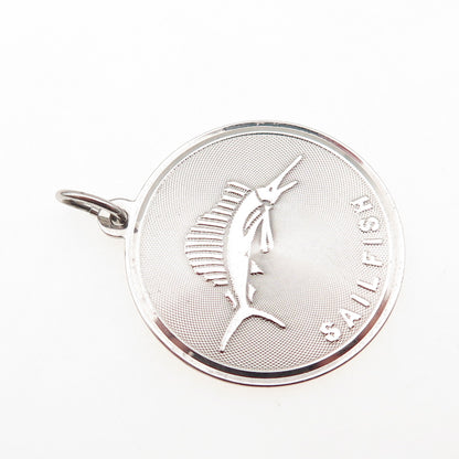 JAY POSON 925 Sterling Silver Vintage Sailfish Charm Pendant