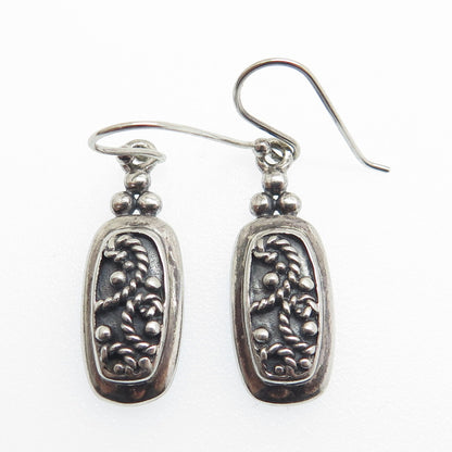 MWS Mark Wasserman Samara 925 Sterling Silver Vintage Roped Oxidized Earrings