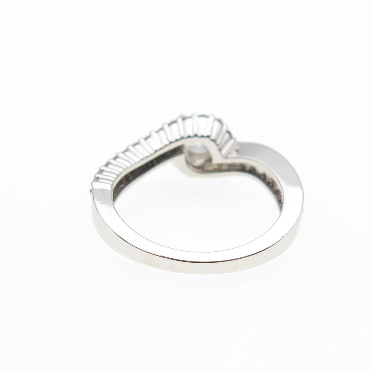 925 Sterling Silver Round-Cut C Z Engagement Bypass Ring Size 6.5