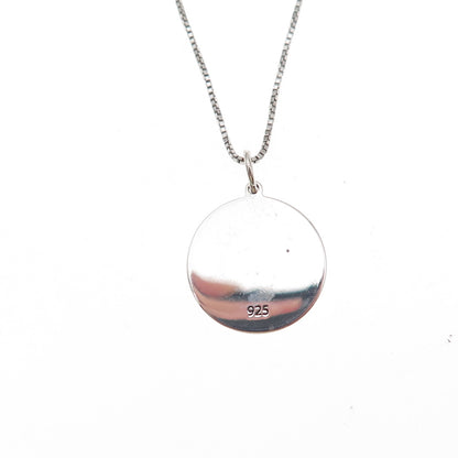 925 Sterling Silver Enamel It's A Boy Box Chain Necklace 18"